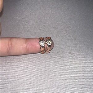 Elegant Gold and Silver Heart Earrings